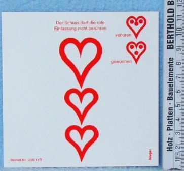 3er Herzkarten, 12x12cm, 230-11R  -  mit 1000 Stück verpackt