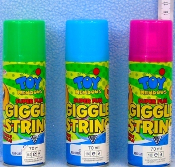 Luftschlangen Spray in 6 Farben  - 17cm - 321-0607 - mit 12 Stück verpackt