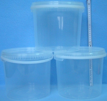 Plastik Eimer mit Deckel + Henkel, 5,5l Inhalt, 20cm hoch + 23cm Du-Me  -  KO55 - 10 Stück verpackt