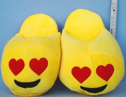 1 Paar Pantoffel mit Smilyface in gelb (24-590)  - 179000 - 11x26cm - 1 Paar