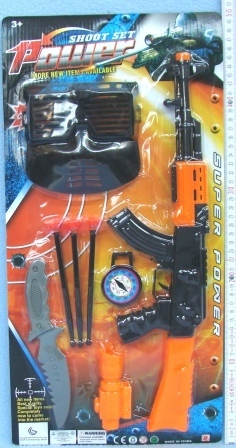 Polizei Set mit Pfeilgewehr + Maske..  -  301-4388  -   25x50cm  -  10 Stück veerpackt