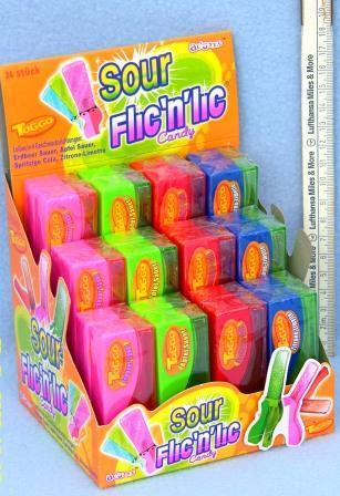 Flic 'N' Lic Fruit Lollys in Klappbox, sauer     -    33710 - 24 Stück