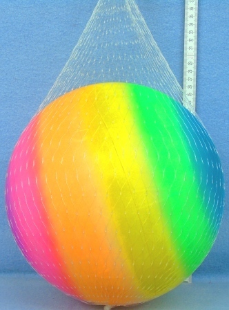 Regenbogen Ball im Netz   -   94025 - 26cm Ø - 36 Stück im Btl.